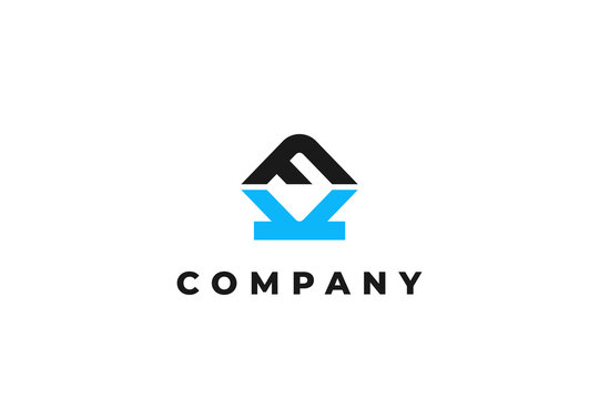 letter fk or kf abstract business modern minimalist logo