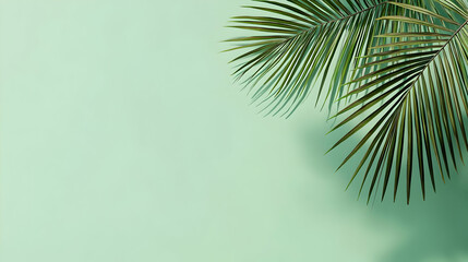 Obraz premium Stylized Palm Leaves On Mint Green Background