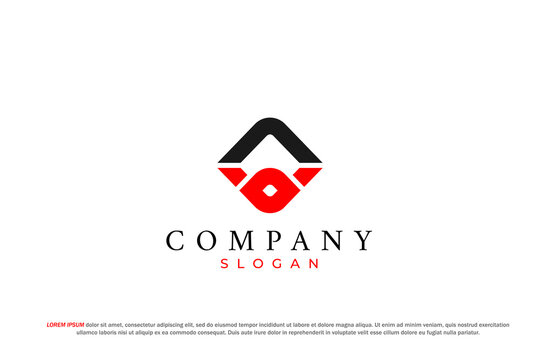letter vo or ao abstract business modern minimalist logo