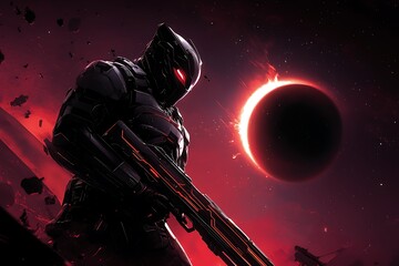 Futuristic Soldier, Solar Eclipse