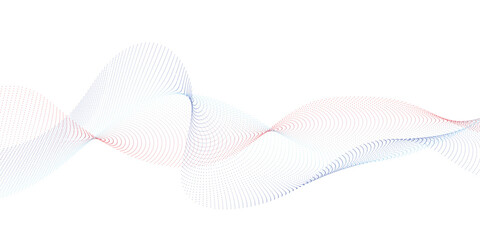 Halftone flowing wavy gradient dots shape isolated on transparent background. Digital future technology concept. Design for web design, music, cover, technology, science, data, banner, flayer, poster.