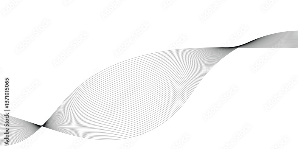 Poster abstract wavy technology curve lines on transparent background isolated. grey wave swirl, frequency 