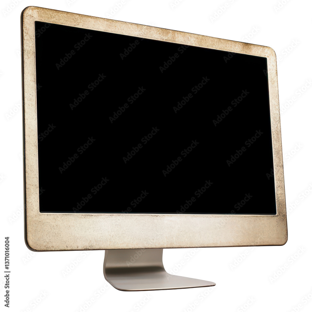 Poster computer monitor frame isolated on white background