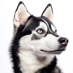 Obraz premium Photo of Siberian Husky dog isolated on white background