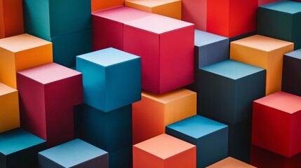 Obraz premium Colorful cubes stacked together artistic composition