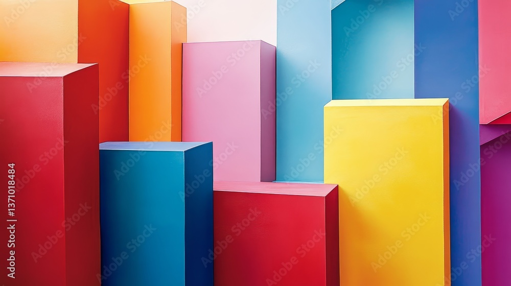 Aufkleber abstract colorful blocks create a vibrant scene.