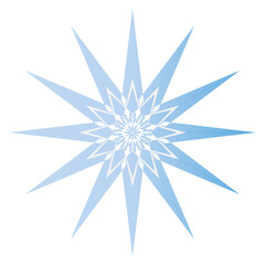 Abstract blue geometric star design with symmetrical points