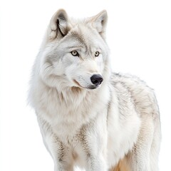 Obraz premium Photo of Tundra wolf isolated on white background