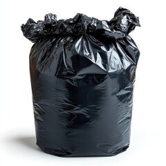 Garbage bag isolate. Trash isolate. Garbage in a bag. Garbage removal, cleaning,  garbage truck. Pollution of the environment, ecology, plastic.