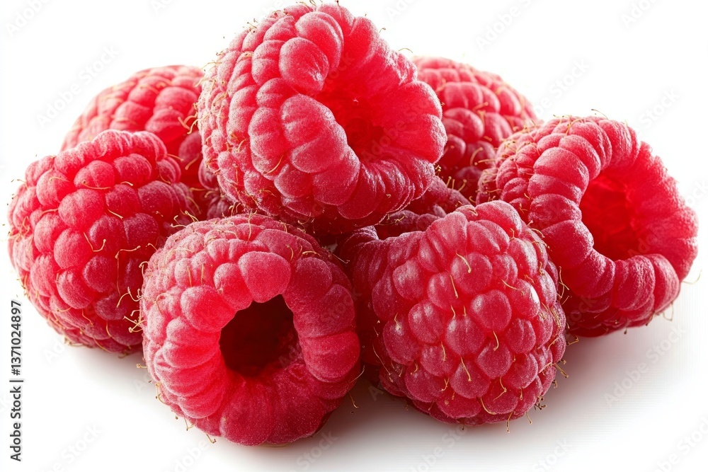 Poster isolated image of fresh raspberries with a transparent backdrop