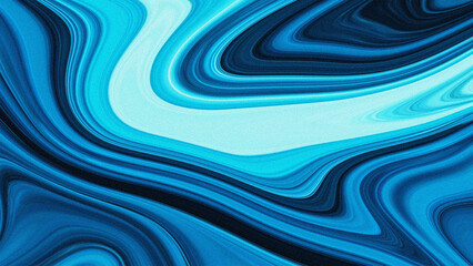 Blue and white abstract fluid art with smooth swirling waves and dynamic flowing textures.