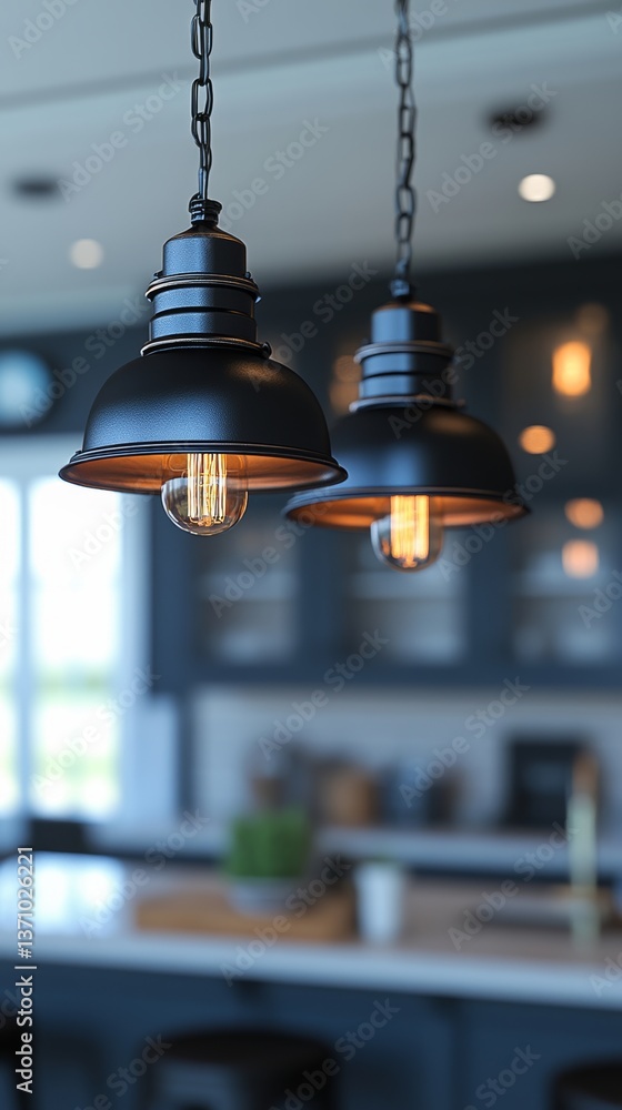 Poster modern hanging lamp displayed on an isolated transparent backdrop