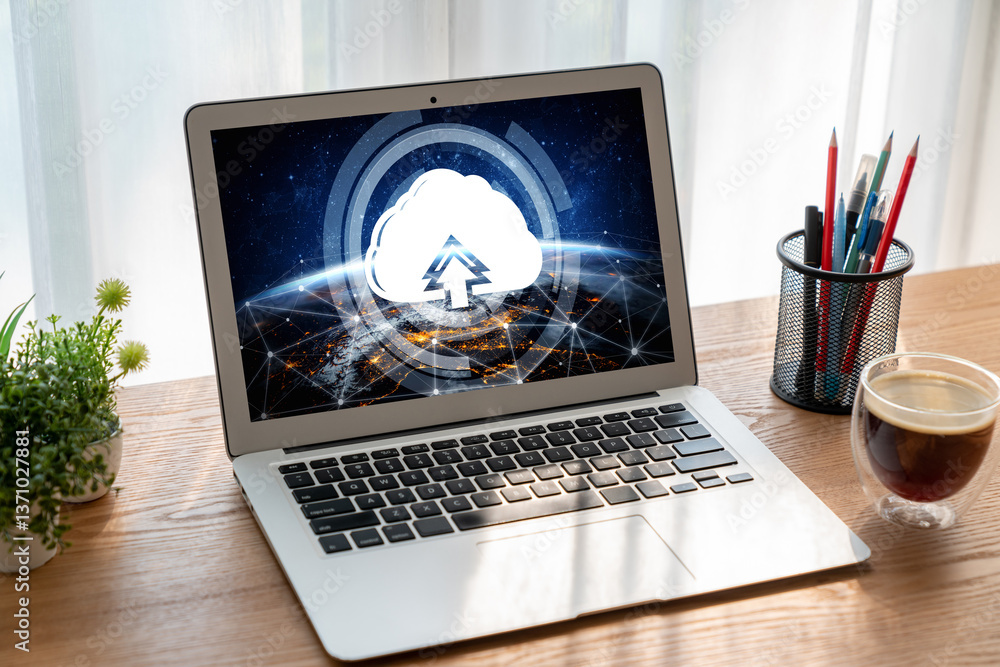 Poster cloud computing software for modish remote work and personal data storage