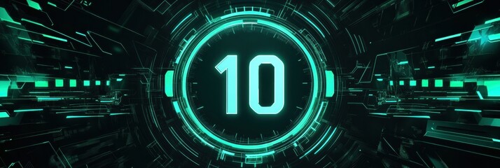 Sleek countdown timer design with modern tech aesthetics and neon green accents for efficient delivery tracking Generative AI