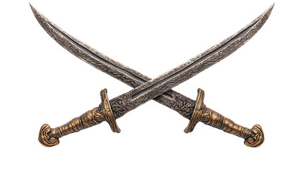 Obraz premium Ornate Swords Crossed Dark Background