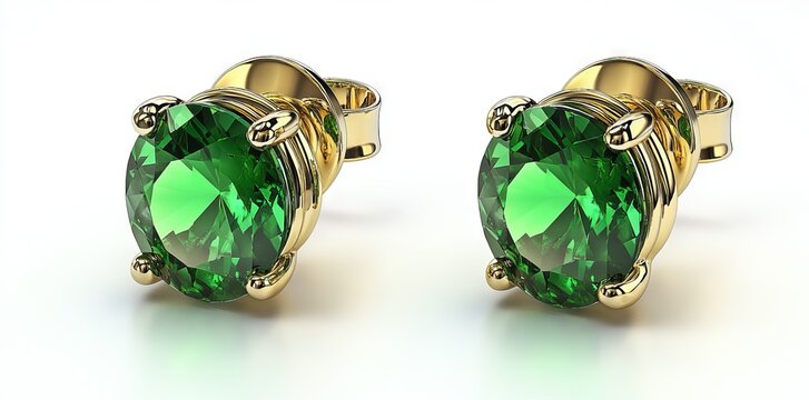 Peridot, chrysolite, and green mineral crystals of forsterite and dunite in earrings