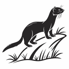 mink black silhouette icon vector