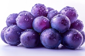 Fresh Purple Grapes with Water Droplets for Food Photography and Design