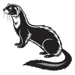 mink black silhouette icon vector