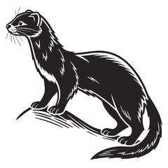 mink black silhouette icon vector