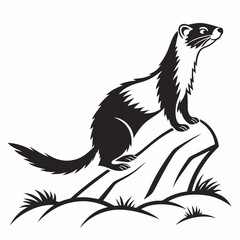 mink black silhouette icon vector
