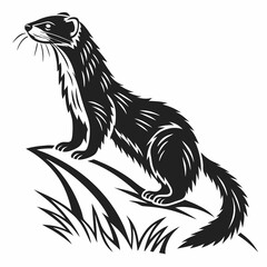 mink black silhouette icon vector