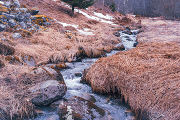 A brook at rural Toten by Skreia in spring.