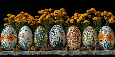 Floral Eggs Easter Spring Decor.