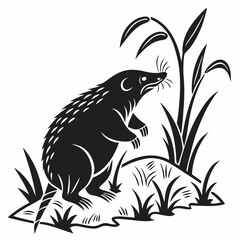 mole black silhouette icon vector