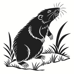 mole black silhouette icon vector