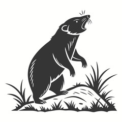 mole black silhouette icon vector