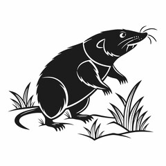 mole black silhouette icon vector