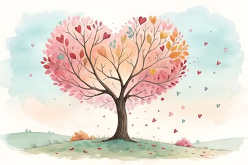 Fototapeta premium tree with hearts