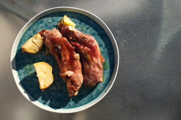 cooked pork feed as delicacy gourmet food