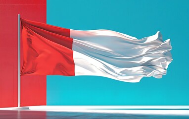 Flag Waving Against Solid Colors