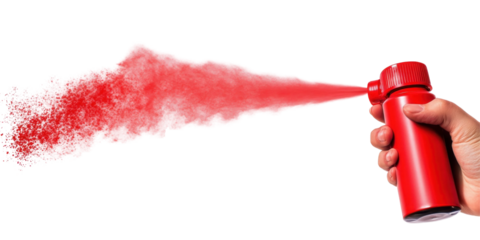 Red Spray Art on transparent background