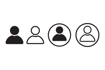 User profile icon, people icon, person icon, Avatar or person icon. Profile picture, portrait symbol. Neutral gender silhouette. Circle button with avatar photo. Blank profile Set Vector Silhouette