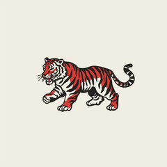 Vintage Tiger Illustration – Hand Drawn Wild Animal Artwork for Tattoos, Posters, or Graphic Design