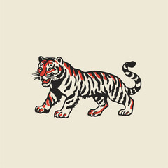 Vintage Tiger Illustration – Hand Drawn Wild Animal Artwork for Tattoos, Posters, or Graphic Design