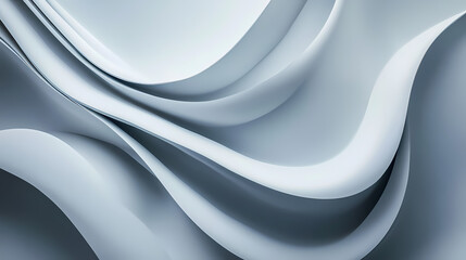 Fototapeta premium Smooth abstract gray geometry with light paper background. Dimensional Whisper. Illustration