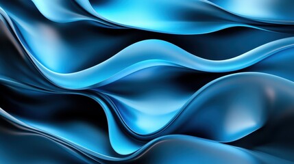 Obraz premium An abstract representation of vibrant blue waves undulating gracefully, creating a serene and dynamic feel evoking a sense of calm and fluidity in nature's beauty.