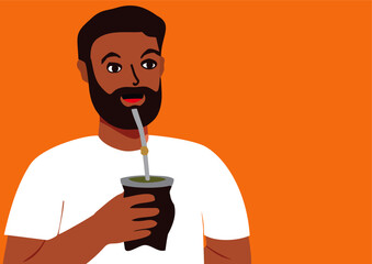 Pessoa tomando chimarrão no Brazil 