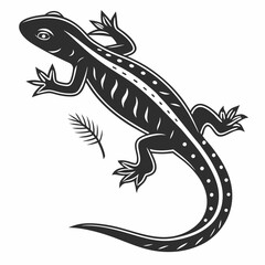 Newt black silhouette icon vector
