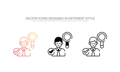 Selected Candidate icon design with white background stock illustration