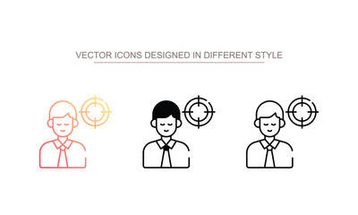 Employee Hunting icon design with white background stock illustration