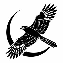 nightjar black silhouette icon vector
