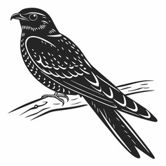 nightjar black silhouette icon vector