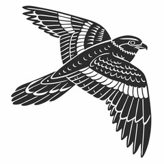 nightjar black silhouette icon vector