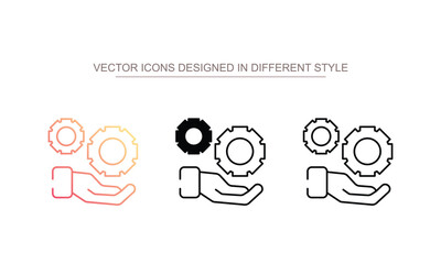 Cogwheel icon design with white background stock illustration