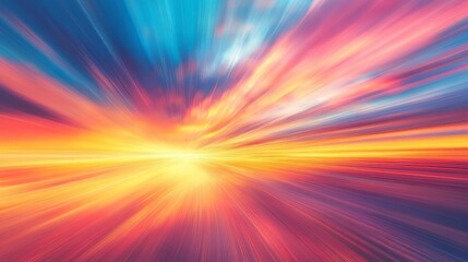 Obraz premium Blurred vibrant sunset light speed abstraction.